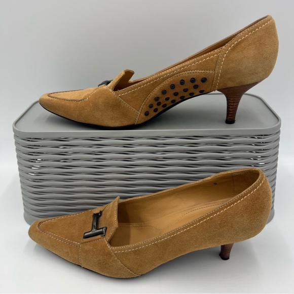 Tod's Shoes Tods Suede Pumps Cognac Brown Light Brown Size 8 Poshmark